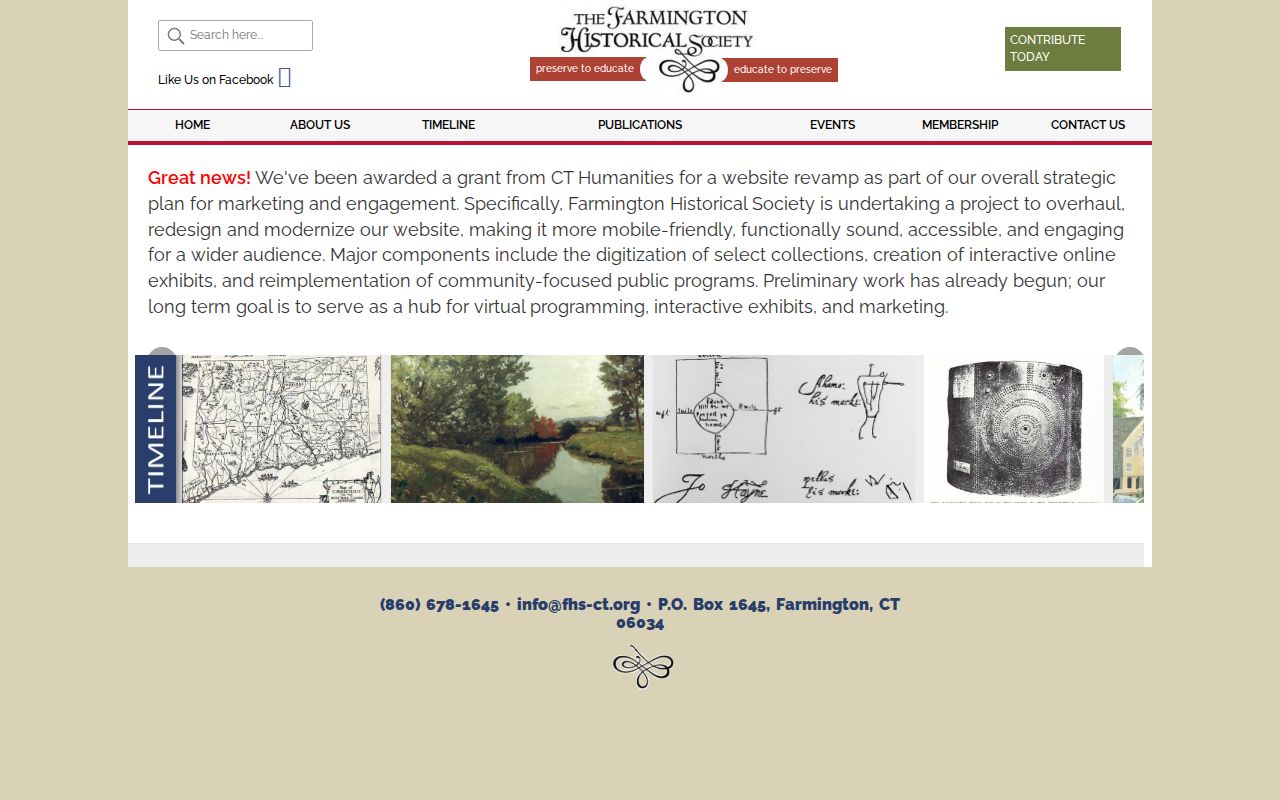 Farmington city directory view of Farmington historical collections and house files