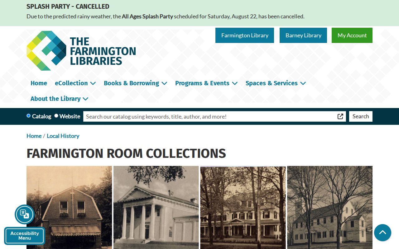 Farmington city directory view of Farmington Room library collections