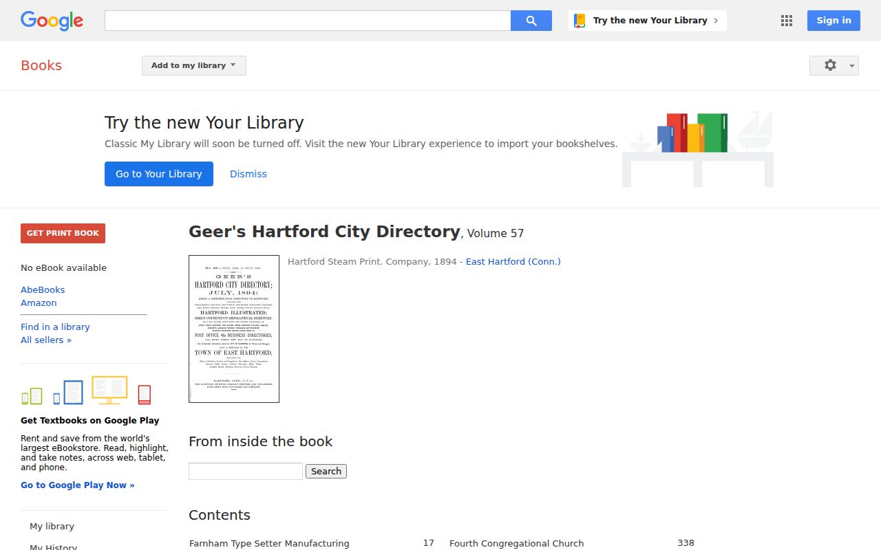 Farmington city directory view of Geer's Hartford City Directory 1894